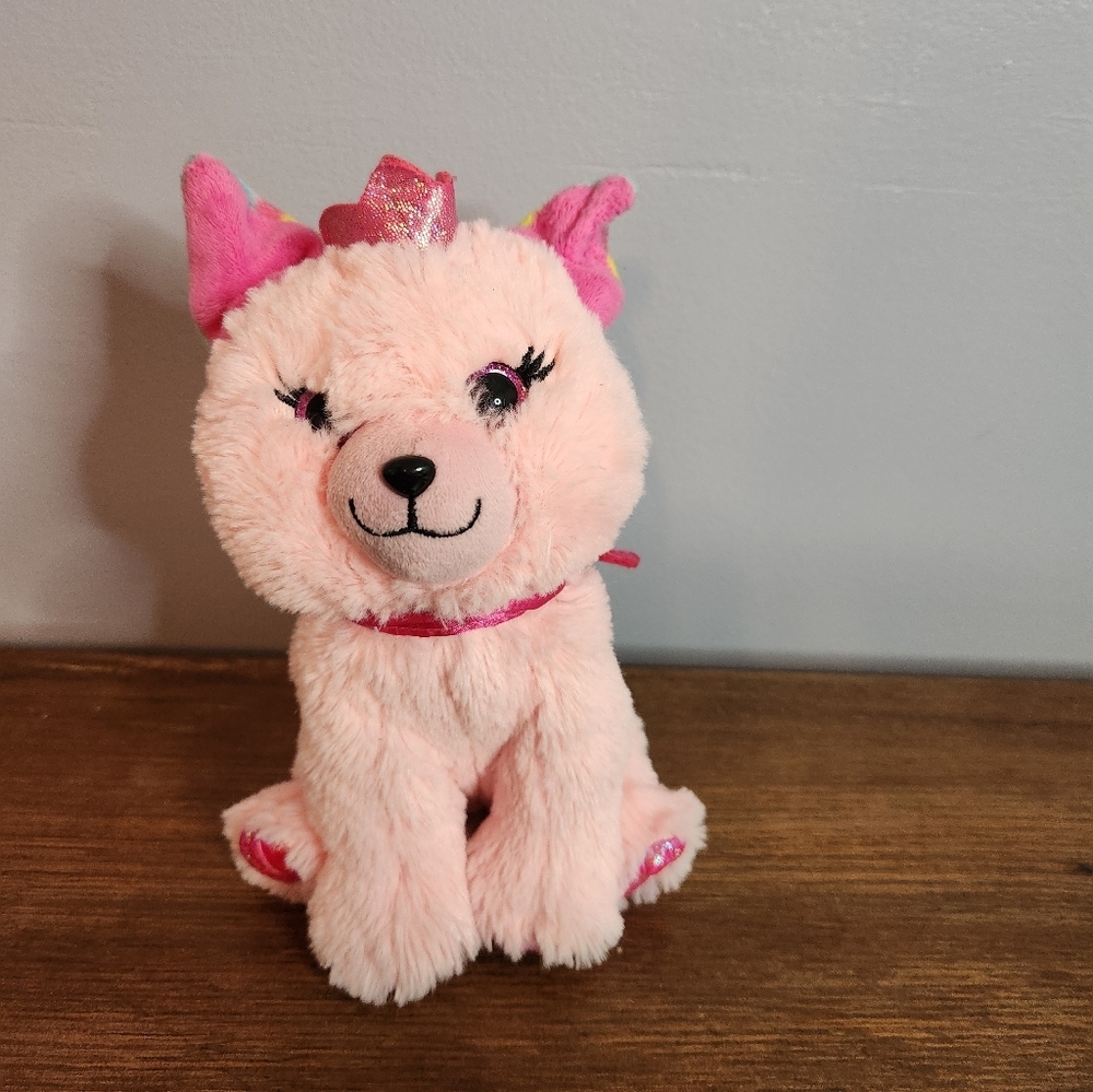 Just Play Barbie 8in Pet Bean Plush Pink Princess Puppy Dog 2021 Mattel